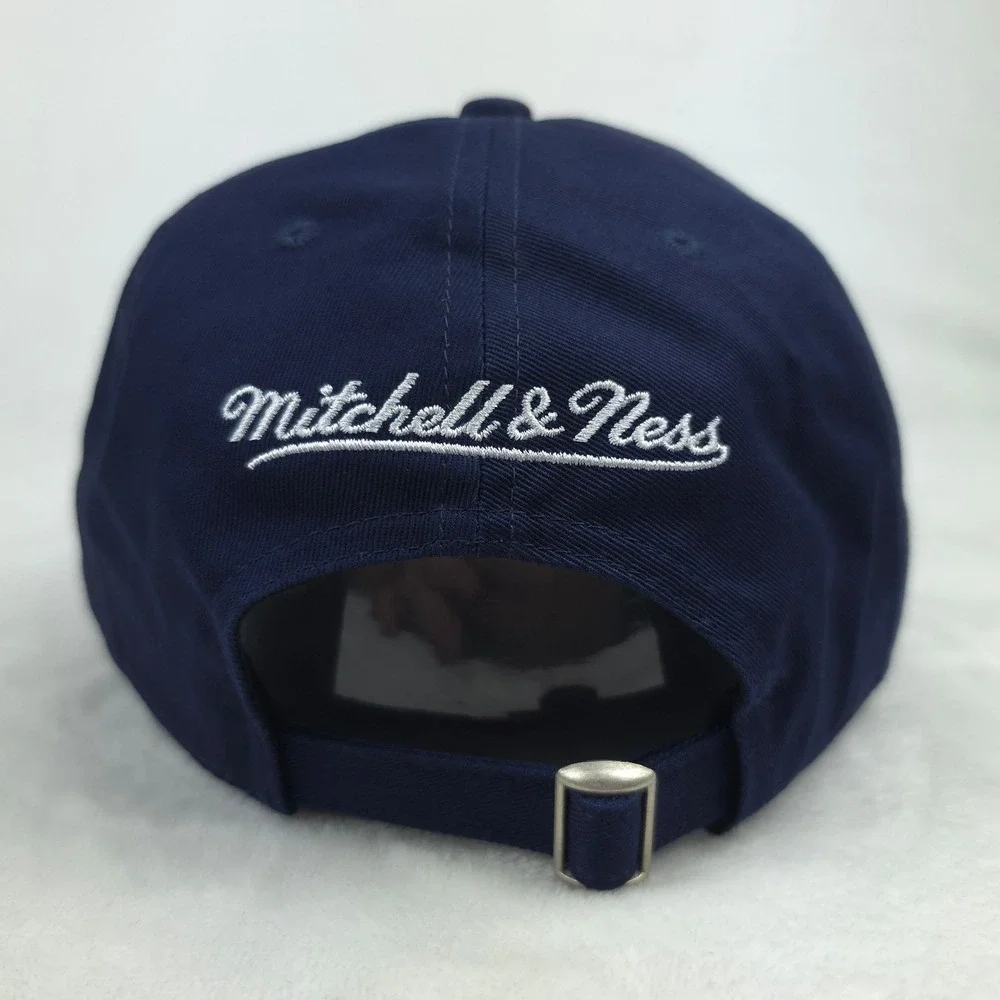 MJ Fresh Gang Mitchell & Ness Dad Hat Cap Embroidery Logo Side Logo Navy New